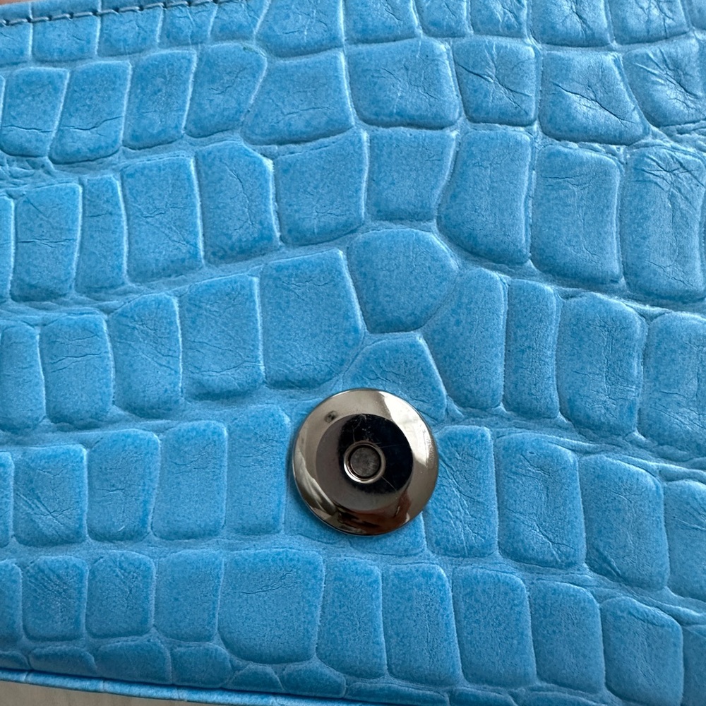 Blue Croc-Embossed Mini Bag - Picture 7 of 11